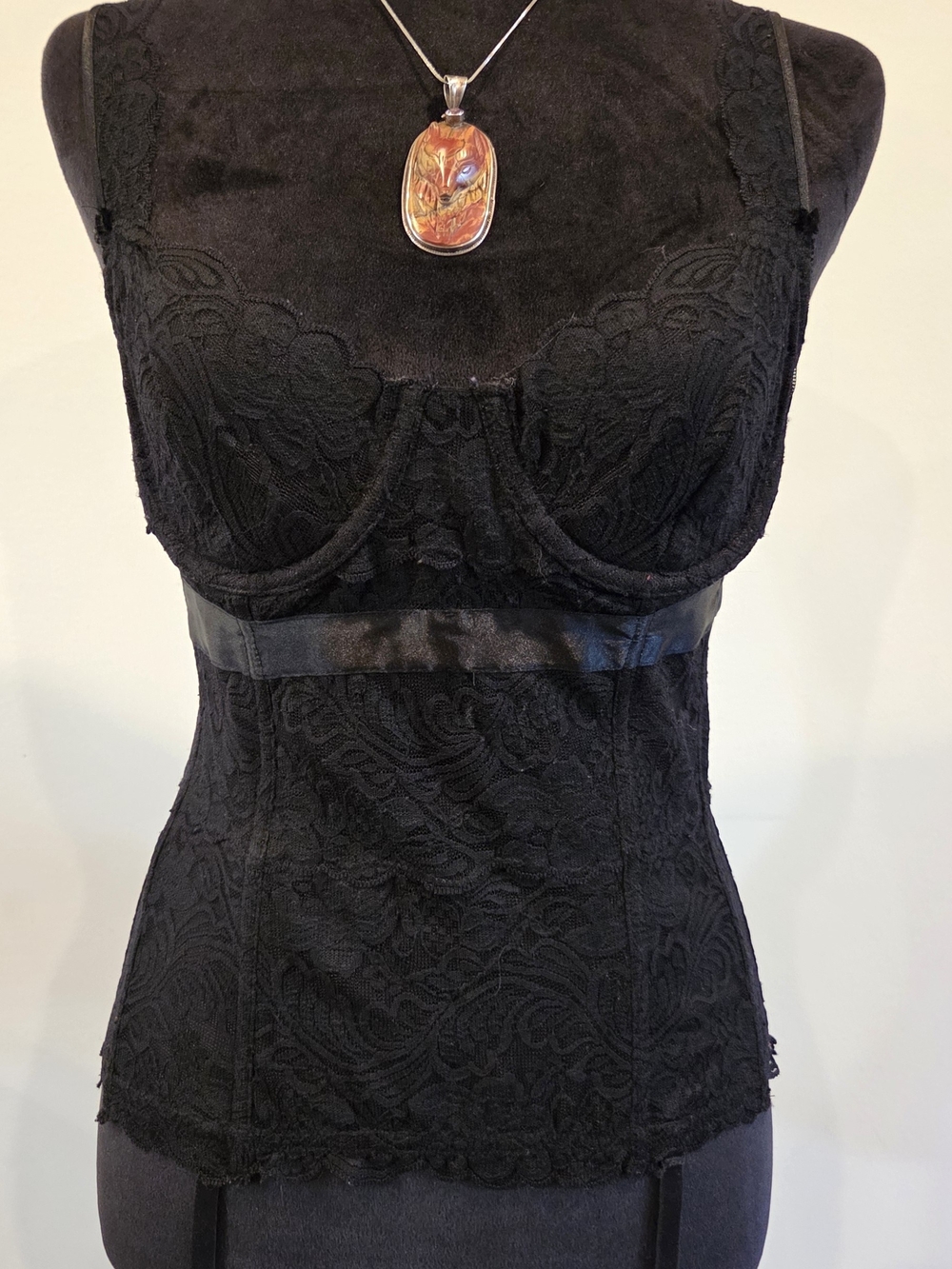 Frederick's of Hollywood Black Lace Underwire Bustier